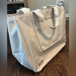Beige East to West Tote